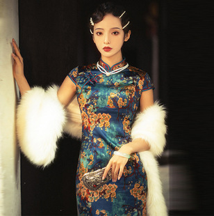 网红旗袍夏装新款2025老上海蚀骨年轻款少女复古中国风长款气质