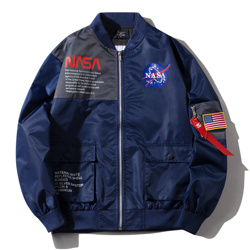NASA男士秋季棒球服夹克 欧美潮流飞行外套 大码宽松青年休闲夹克