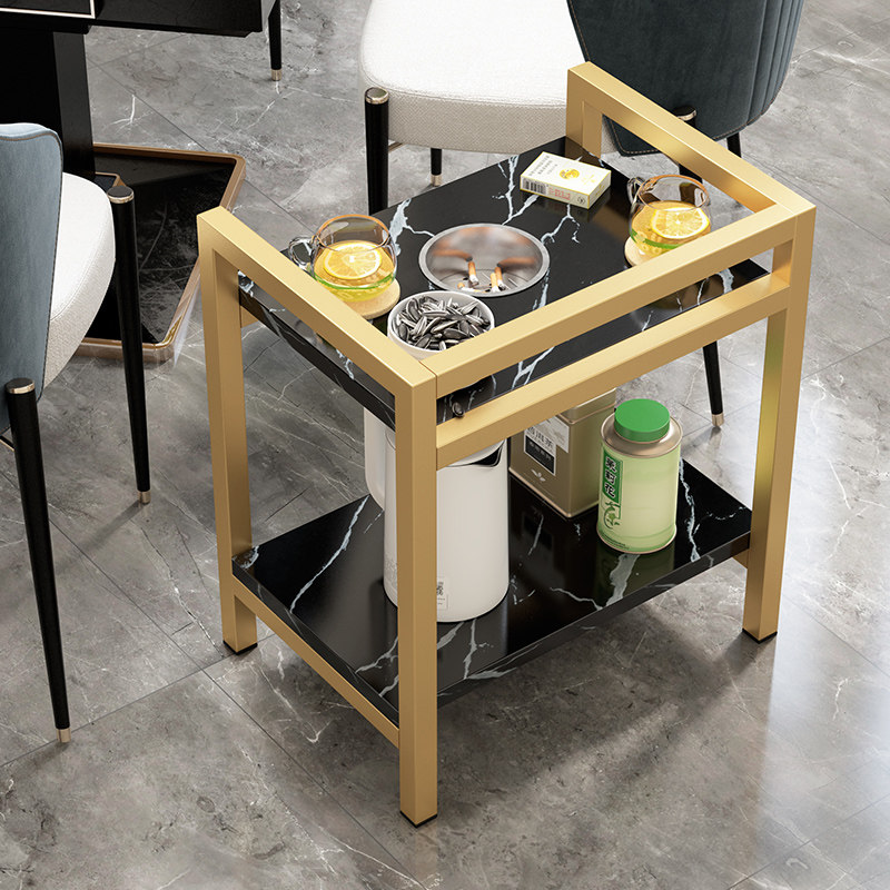 麻将机茶几双层棋牌室专用烟缸茶水架麻将桌边几茶水桌轻奢小茶几