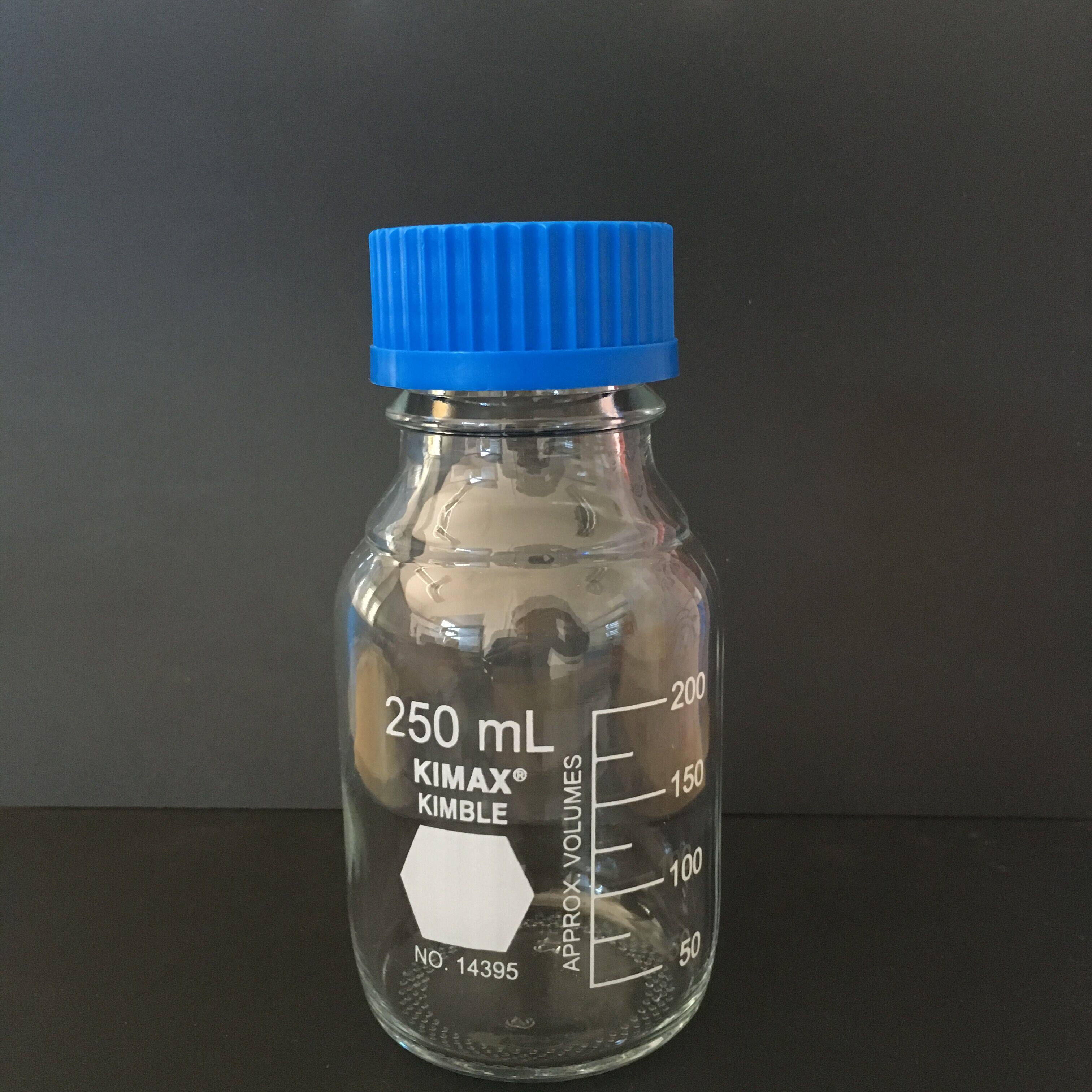 kimble进口蓝盖瓶玻璃试剂瓶250 500 1000ml gl45培养基瓶