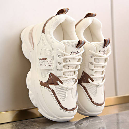 青岛福客来女鞋 断码清仓小众老爹鞋女2026年春秋季爆款透气厚底