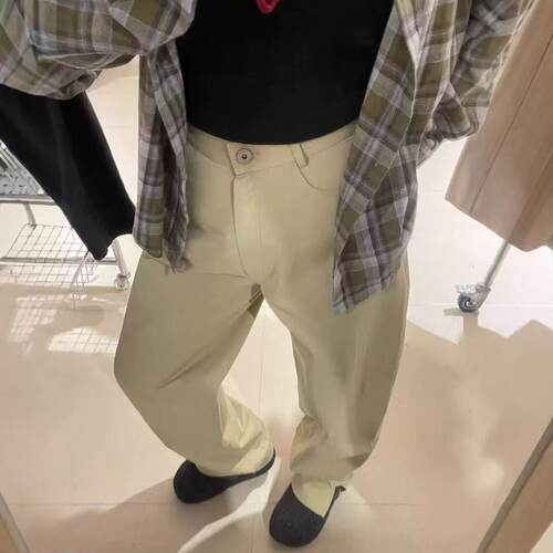 INSIST韩货春夏荃棉裤脚小开叉设计休闲裤