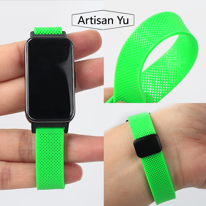 适用华为手环10/9/8NFC手环表带运动透气荣耀10/9磁吸表带fit4/3