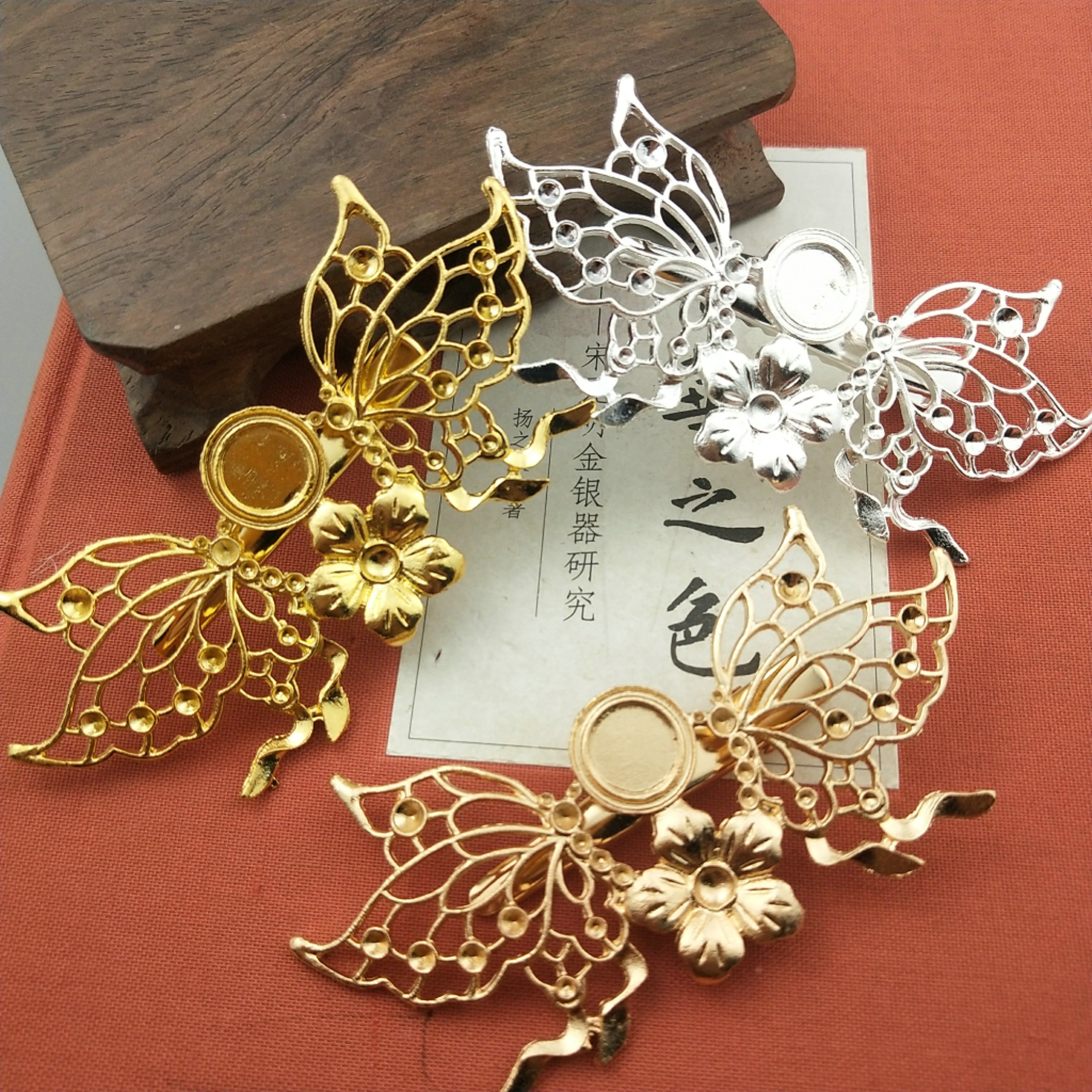 大蝴蝶后压发夹焊铁夹子对夹 diy古风发饰发夹发簪饰品配件材料,饰品/流行首饰/时尚饰品新,发饰,淘宝优惠券,粉丝福利购,淘宝优惠卷