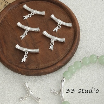 新中式藏银古银镀银竹节管珠diy配件材料散珠串珠隔珠手链项链