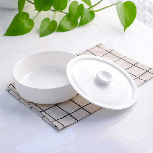 全瓷带揪盖碗易拿蒸蛋泡面碗