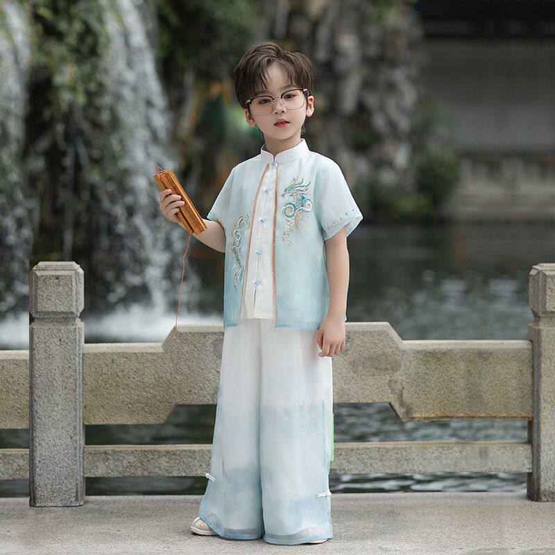 男童汉服夏季新中式班服演出服图片