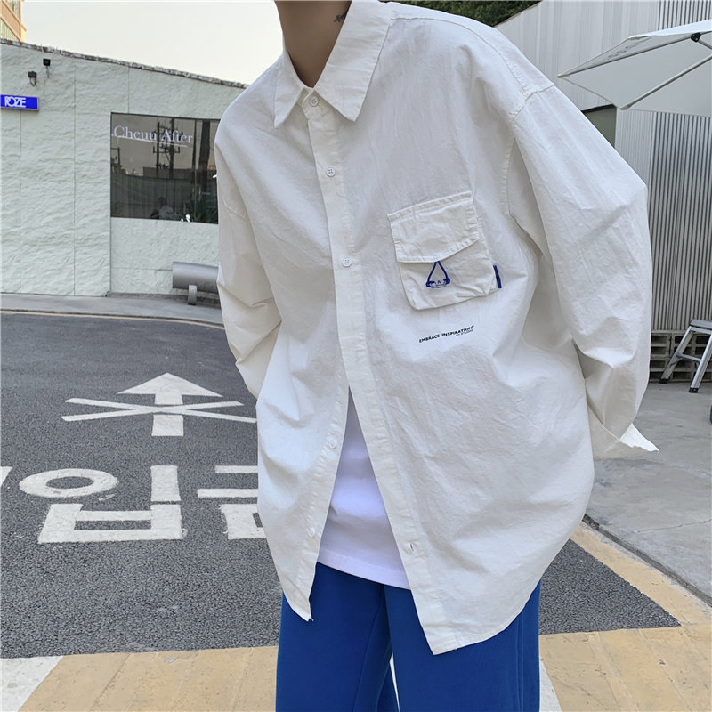 XZ213-CS006-P45控58休闲大码工装纯色衬衫图片