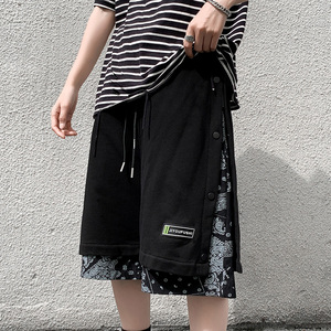 XZ213-D08-P28控39腰果花大码针织短裤夏季免烫宽松图片