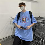 XZ213-21D06-P25控38港风大码印花卡通夏T恤，男装T恤，星座213