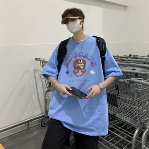 XZ213-21D06-P25控38港风大码印花卡通夏T恤图片