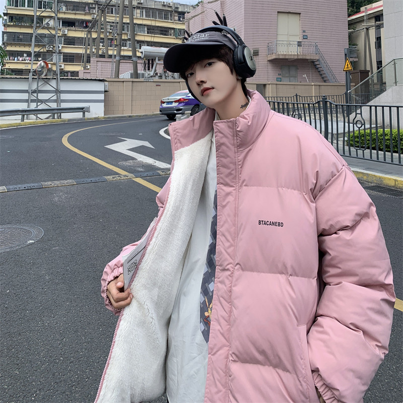 XZ213-MY33-P98控118港风大码加厚立领纯色棉服内里羊羔毛保暖,男装棉衣,星座213