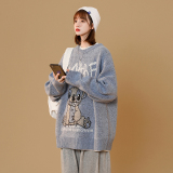 XZ213-19MY07-P65控88高质量加厚毛衣大码中性秋冬宽松圆领毛衣，男装针织衫/毛衣，星座213