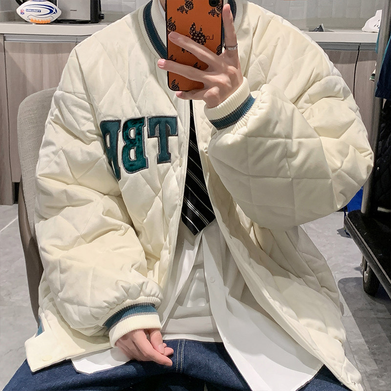 XZ213-JY50-P98控128菱形格加厚棉衣棒球服 主推差价足！图片