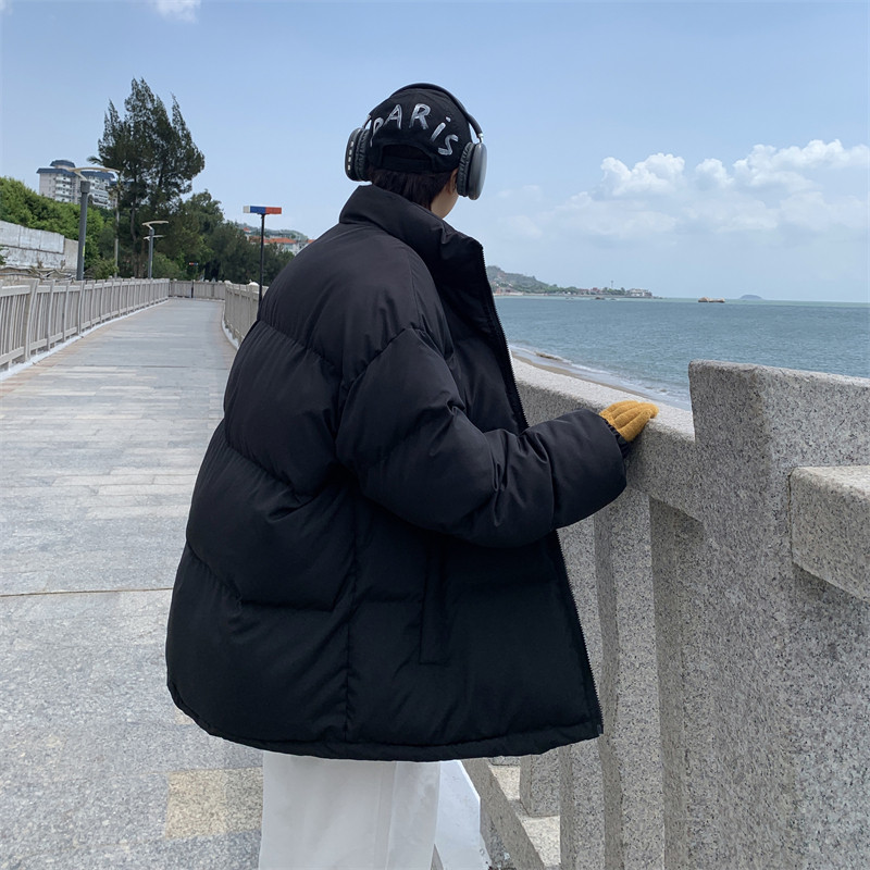 XZ213-MY33-P98控118港风大码加厚立领纯色棉服内里羊羔毛保暖,男装棉衣,星座213