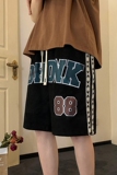 XZ213-DK15-P45控58360克重磅大码港风麂皮绒印花短裤，男装牛仔裤，星座213