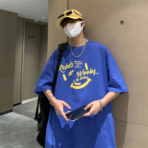 XZ213-19D111-P25控38 大码创意印花宽松T恤潮流男短袖图片