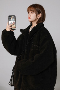XZ213-MY45-P128控148 外套冬季 刺绣羊羔毛高品质重磅美式棉服图片