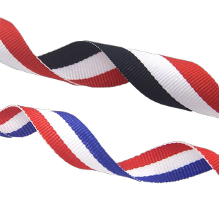 三色条纹布带彩色织带服装辅料涤纶布条红白蓝海军风绸带包边带子