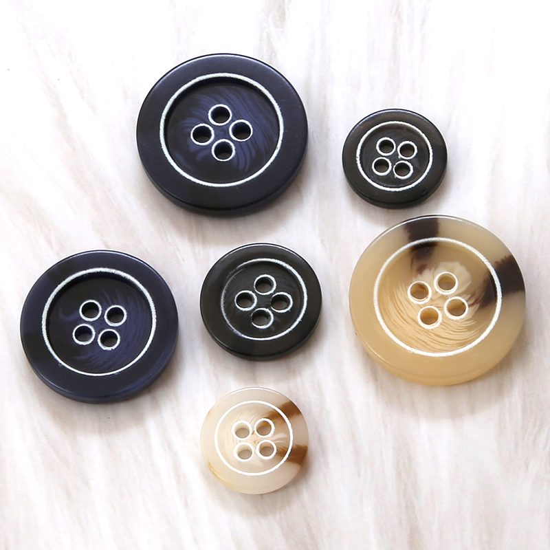 树脂纽扣男女西装大衣风衣圆形扣子高档衣服百搭装饰时尚配件钮扣