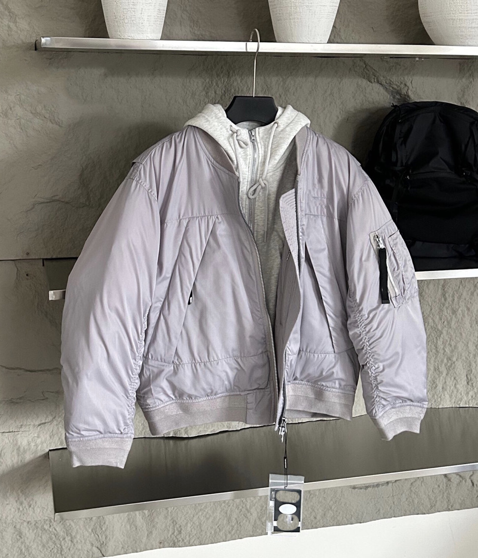 假两件羽绒棒球服 白标短款飞行羽绒夹克 男女飞行服滑雪服羽绒服