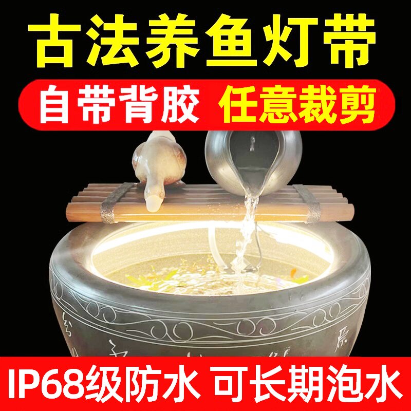 鱼缸专用灯带防水低压24V水下专用古法养鱼鱼缸灯LED灯带led灯条