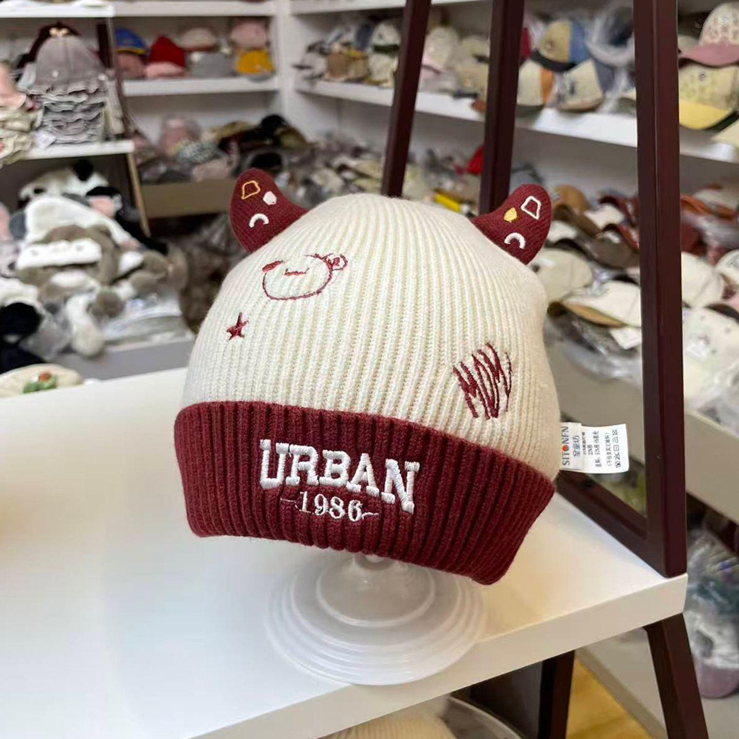 韩系婴儿帽子可爱卡通鹿角针织毛线帽宝宝秋冬保暖护耳防寒套头帽,童装/婴儿装/亲子装,帽子,淘宝优惠券,粉丝福利购,淘宝优惠卷