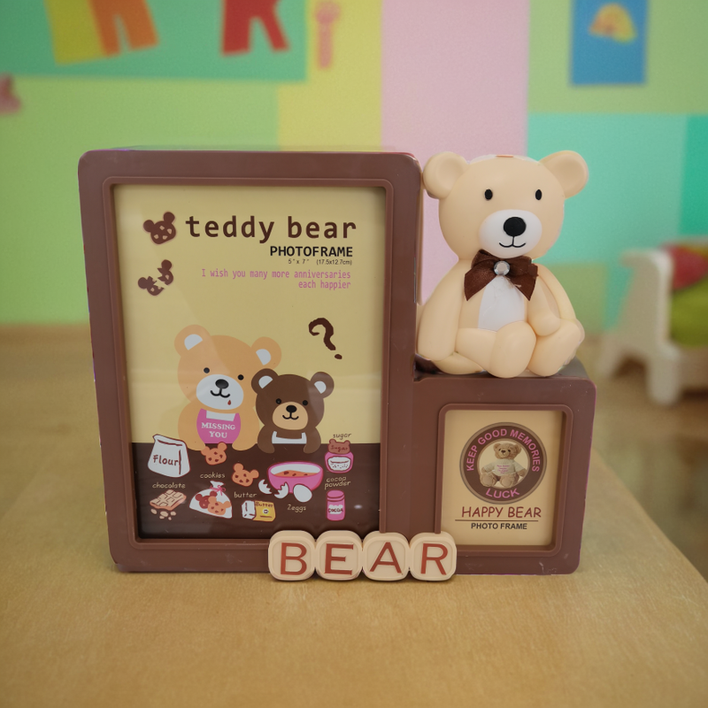 七寸小熊相框摆台洗照片做成相框儿童可爱卡通7寸相片框桌面摆件