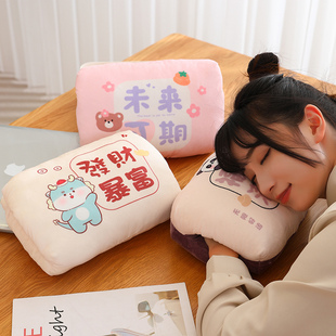 可爱暖手抱枕插手毛绒玩具小枕头手捂公仔冬季暖手捂布娃娃礼物