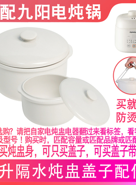 适配九阳DG10G-GD102/103电炖锅1升隔水炖盅燕窝炖罐陶瓷内胆配件