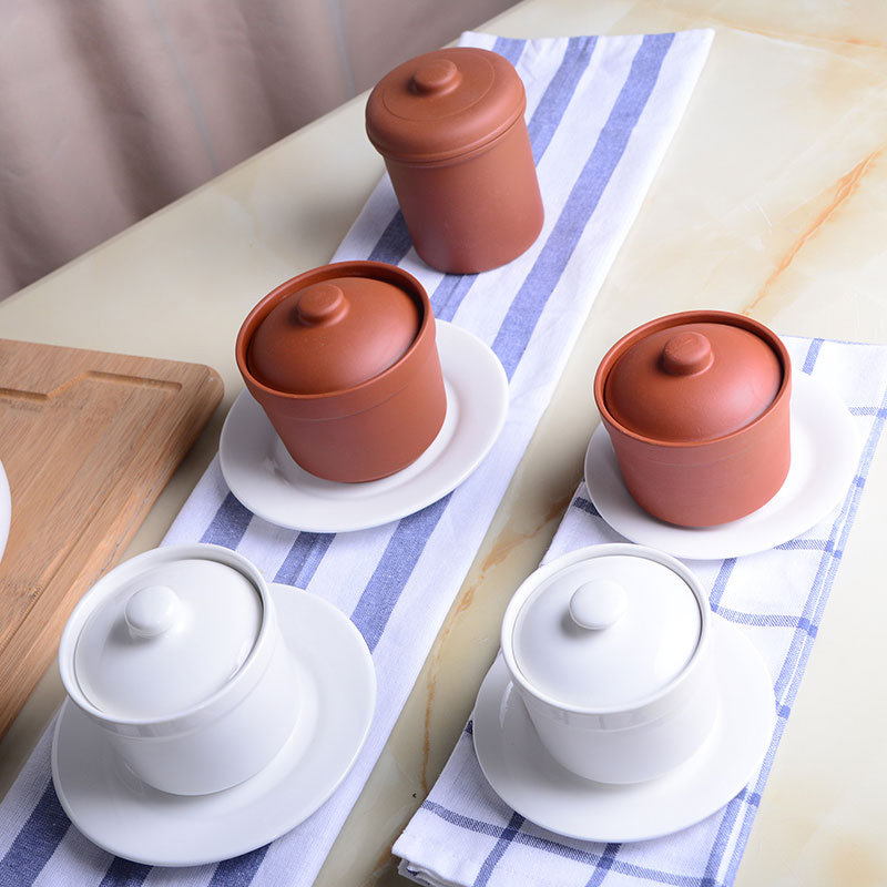 中式日式隔水陶瓷骨瓷燕窝带盖子紫砂炖盅汤煲炖罐炖碗蒸盅炖锅具