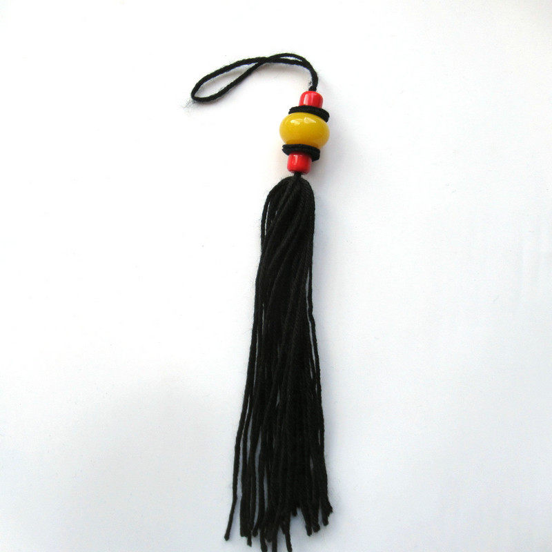 彝族男士耳环大黄珠子耳坠毕摩彝族头人耳环凉山民族特色耳饰挂饰