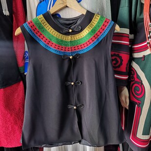 彝族马褂褂子女装民族特色绣花短褂舞台装演出服装四川大凉山传统