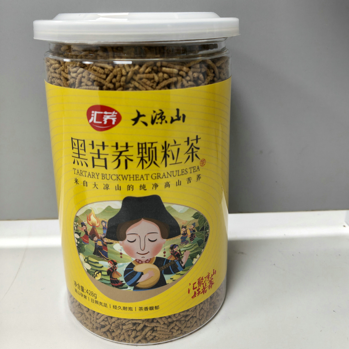 四川大凉山黑苦荞茶汇荞黑苦荞颗粒茶罐装荞麦烘焙粗粮饼干味粗粮