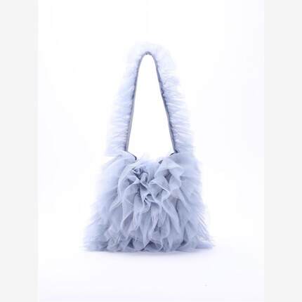 少女风花边褶皱包蕾丝软纱拼接手提腋下单肩包Lace shoulder bag