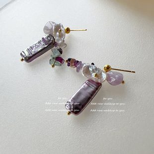 轻熟风原创碎玉轩耳钉氤氲浪漫复古视觉感耳环女时尚种草机耳饰品