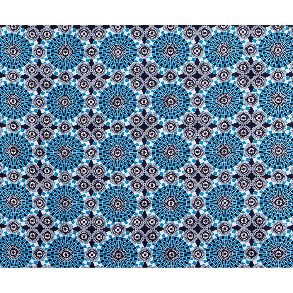 蓝色印花双面印花服装面料