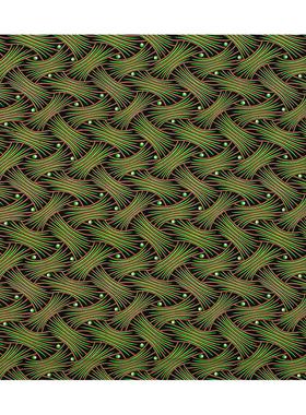 非洲印花蜡染布绿色几何图案安卡拉服装面料African batik fabric