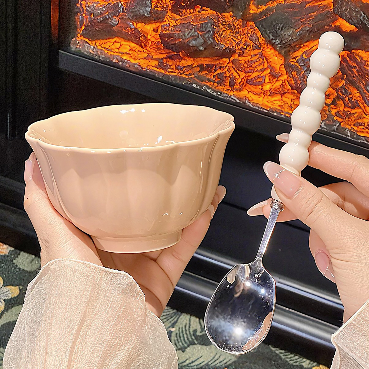 釉下彩陶瓷饭碗家用2025新款高颜值陶瓷碗汤碗漂亮好看碗具餐具,餐饮具,碗,淘宝优惠券,粉丝福利购,淘宝优惠卷