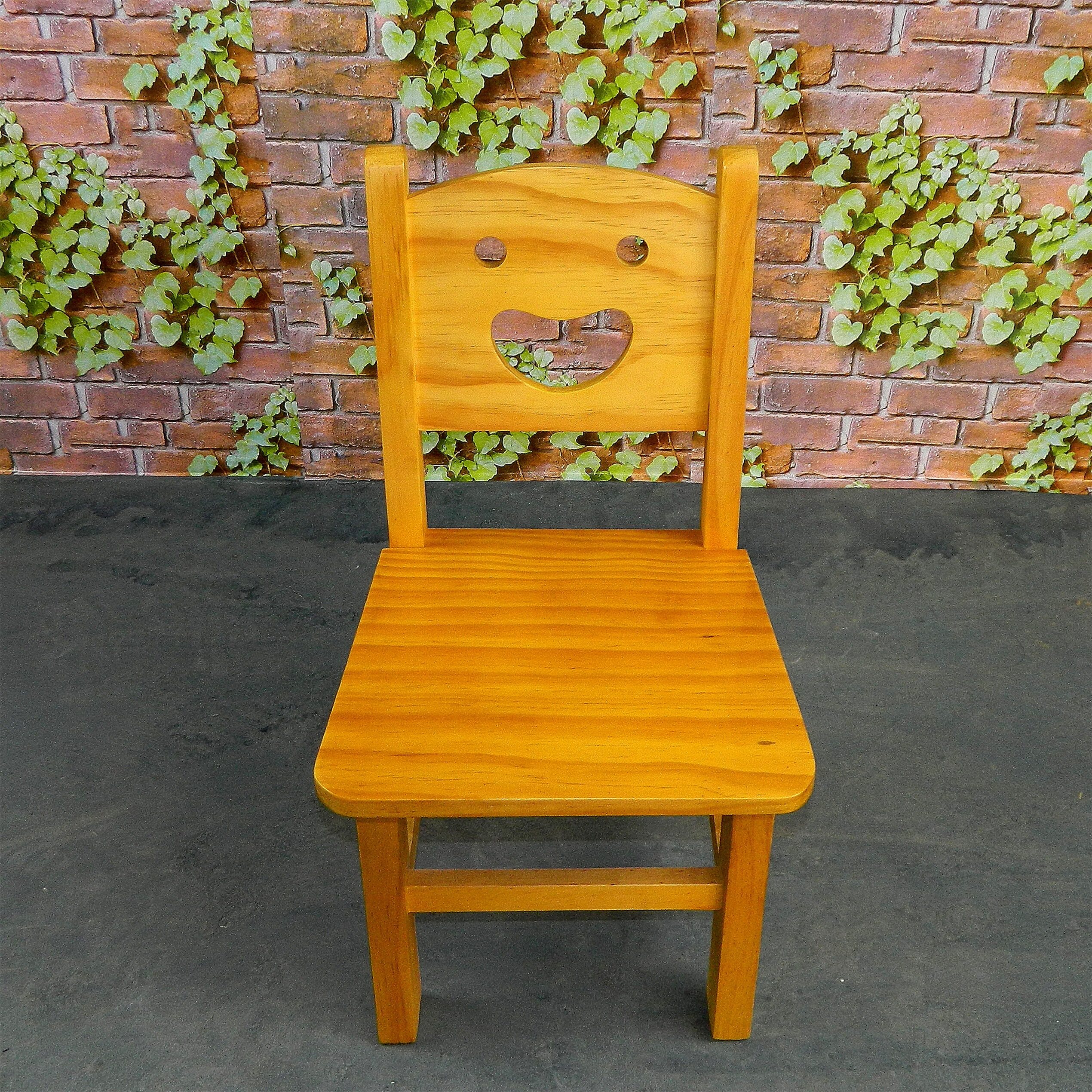 幼儿园实木笑脸凳儿童靠椅小椅子宝宝椅木质椅饭桌学习椅卡通靠椅