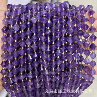 diy水晶虎眼珠串飾品配件 2025金字塔型天然石菱形鉆石切割面散珠