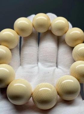 2025猛犸象牙保真手串圆珠老型单圈冰料原色满纹 12/15/16/18/20