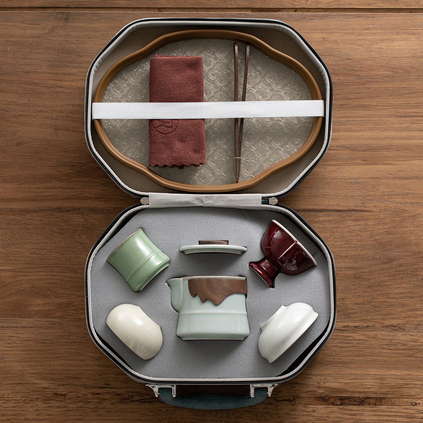 五大名窑户外旅行茶具套装便携式茶壶复古喝茶装备商务礼品伴手礼