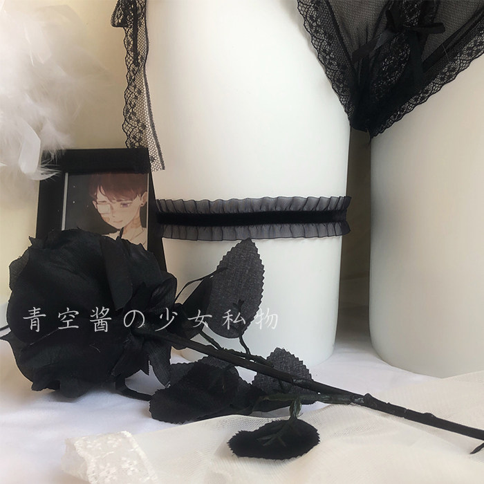 青空酱 手作少女jk腿环 蕾丝弹力简单款 调节大腿环订做腿饰项圈