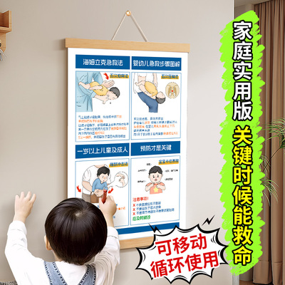 海姆立克急救法挂图汤姆立克挂画打印婴幼儿急救海报儿童医院提示
