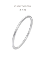 周大福 Loach Back Plain Circle Matte Большой грамм тяжелый серебряный браслет для женщин AB39451 Подарок