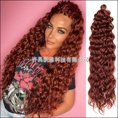 crochet 整头拍3把 hair 60厘米 化纤长卷发欧美钩针拉美卷假发