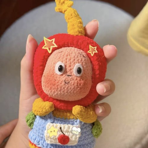 手工编织苹果星星人挂件钥匙扣自制礼物钩织可爱玩偶diy材料包