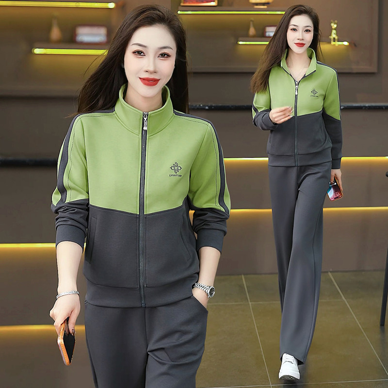 2026 春秋女式运动套装两件套落肩设计遮肉显脸小休闲套装女