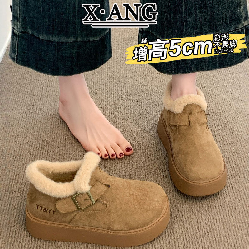 牛皮版全包厚底博肯鞋子女鞋加绒加厚保暖高帮毛毛棉鞋羊毛雪地靴